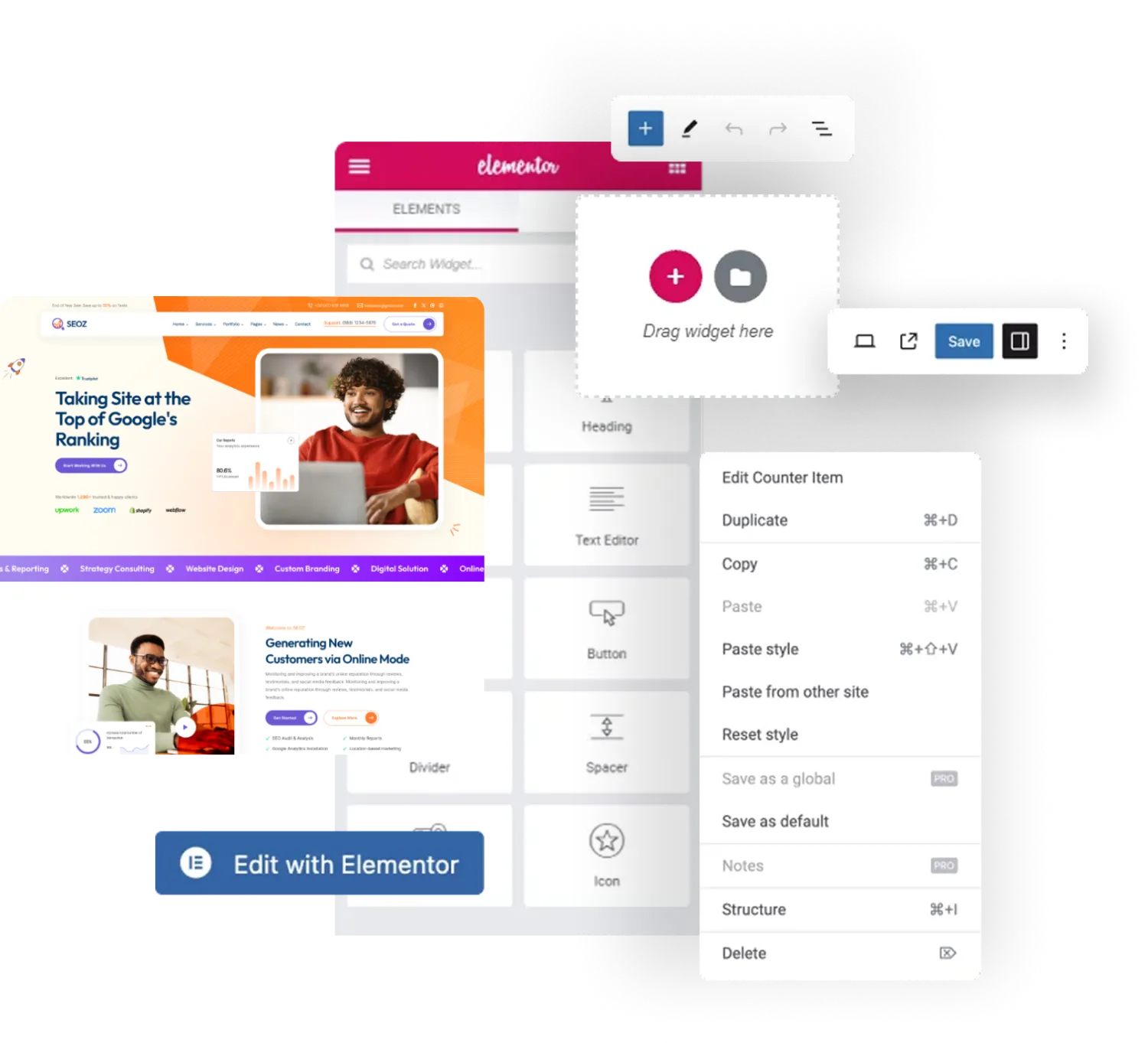 Elementor landing page illustration